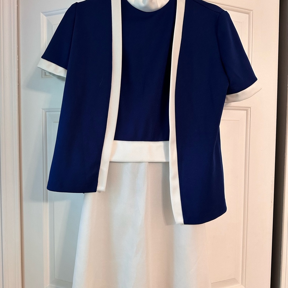 1960s Blue and White Tennis Dress and Over Shirt